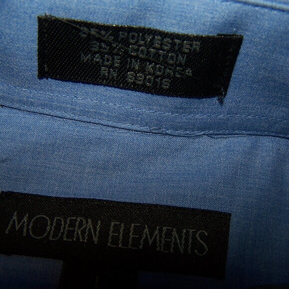 Modern Elements Men Stylish L-Sleeve Blue Dress Shirt 16 x 32/33 w/Point Collar - Picture 3 of 6